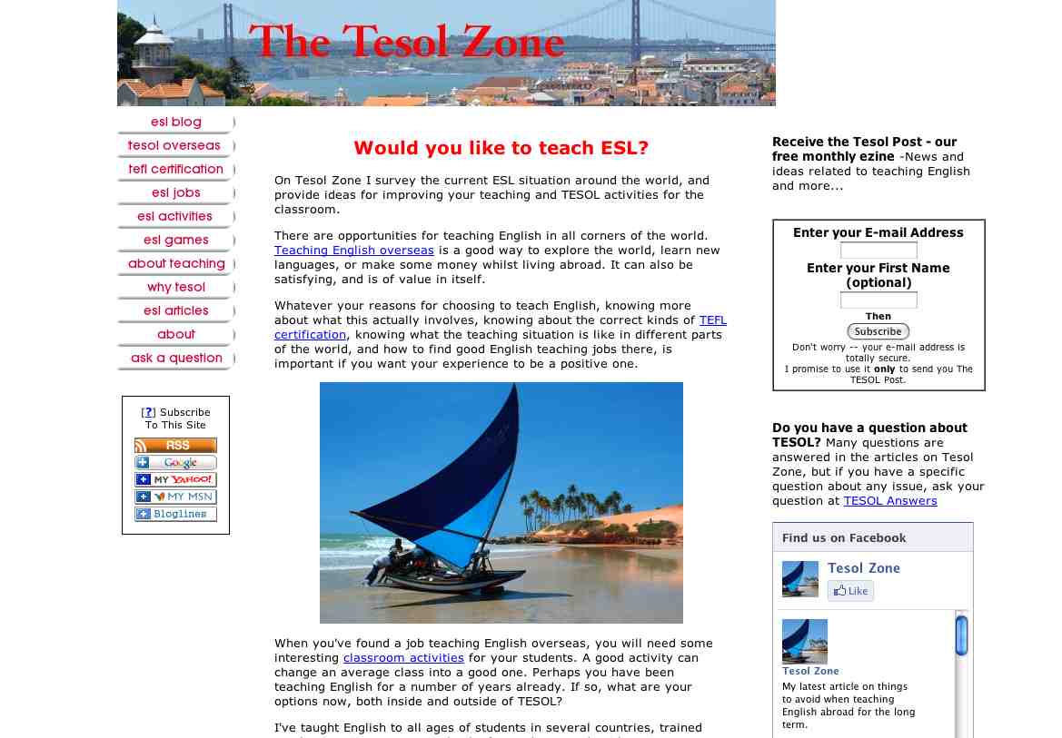 tesol zone front page